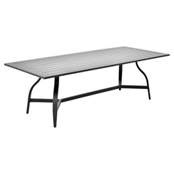 Madelle Modern Classic Black Aluminum Rectangular Outdoor Dining Table - 96"|
