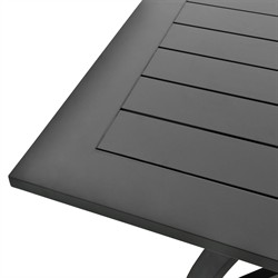 Madelle Modern Classic Black Aluminum Rectangular Outdoor Dining Table - 96"|