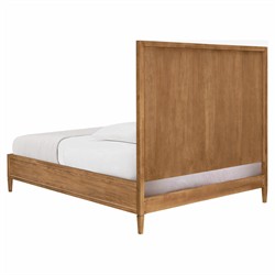 Anjana Coastal Beach Woven Rattan Brown Oak Bed - Queen|