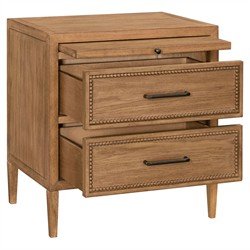 Anjana Coastal Beach Brown Oak Nightstand|