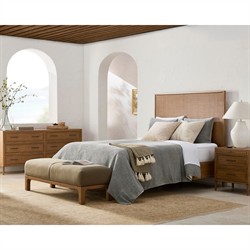 Anjana Coastal Beach Brown Oak Nightstand|