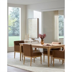 Nora Modern Classic Brown Oak Wood Rectangular Extendable Dining