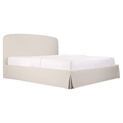 Jezreel Modern Classic Cream Slipcovered Storage Bed - Queen|
