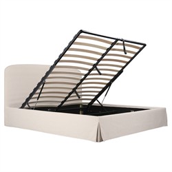 Jezreel Modern Classic Cream Slipcovered Storage Bed - Queen|