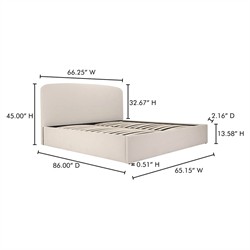 Jezreel Modern Classic Cream Slipcovered Storage Bed - Queen|