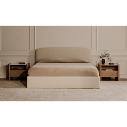 Jezreel Modern Classic Cream Slipcovered Storage Bed - Queen|