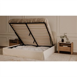 Jezreel Modern Classic Cream Slipcovered Storage Bed - Queen|