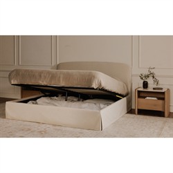 Jezreel Modern Classic Cream Slipcovered Storage Bed - Queen|