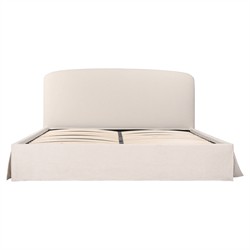 Jezreel Modern Classic Cream Slipcovered Storage Bed - Queen|