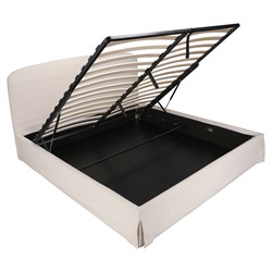 Jezreel Modern Classic Cream Slipcovered Storage Bed - Queen|