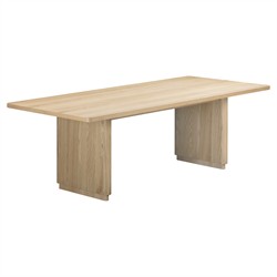 Rishon Modern Classic Natural Oak Rectangular Dining Table - 88"|