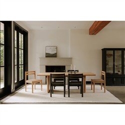 Rishon Modern Classic Natural Oak Rectangular Dining Table - 88"|