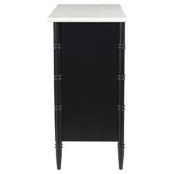 Poema Updated Traditional White Marble Black Wood Dresser|