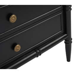 Poema Updated Traditional White Marble Black Wood Nightstand|