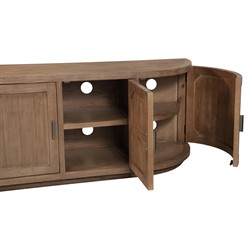 Neriah Rustic Lodge Brown Reclaimed Wood Media Cabinet - 71"|