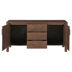 Bella Modern Classic Brown Mango Wood Scalloped Sideboard - 60"|