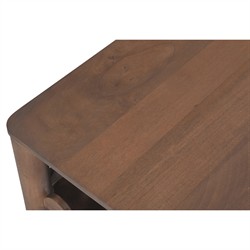 Bella Modern Classic Brown Mango Wood Rectangular Scalloped Coffee Table|