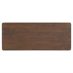 Bella Modern Classic Brown Mango Wood Scalloped Rectangular Desk|