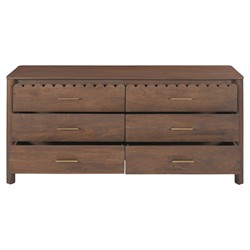 Bella Modern Classic Brown Mango Wood Scalloped Double Dresser|