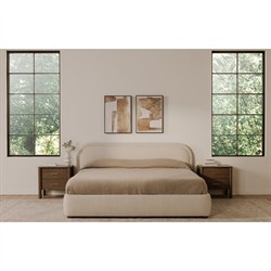 Bella Modern Classic Brown Mango Wood Scalloped Nightstand|