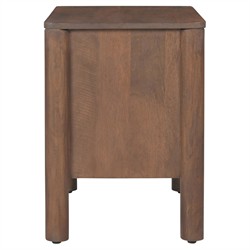 Bella Modern Classic Brown Mango Wood Scalloped Nightstand|