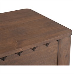 Bella Modern Classic Brown Mango Wood Scalloped Nightstand|