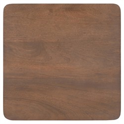 Bella Modern Classic Brown Mango Wood Scalloped Square Side Table|