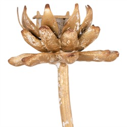 Malone French Country Distressed Gold Iron Floral Candleholder - Set of 2|