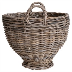 Maisie Coastal Beach Natural Rattan Footed Floor Basket|
