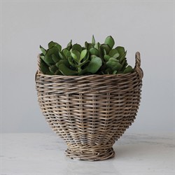 Maisie Coastal Beach Natural Rattan Footed Floor Basket|