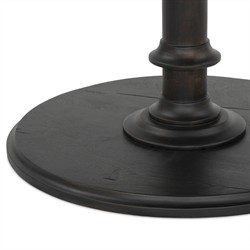Duke Updated Traditional Dark Reclaimed Wood Round Bistro Table - 33"|