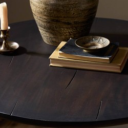 Duke Updated Traditional Dark Reclaimed Wood Round Bistro Table - 33"|