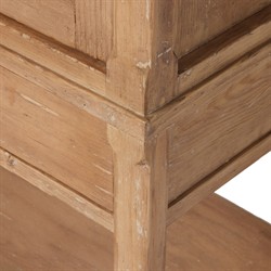 Brook Updated Traditional Aged Light Pine Wood Wide Cabinet|