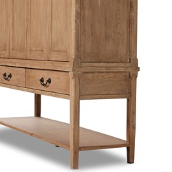 Brook Updated Traditional Aged Light Pine Wood Wide Cabinet|