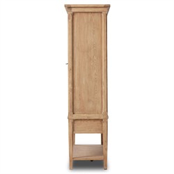 Brook Updated Traditional Aged Light Pine Wood Wide Cabinet|