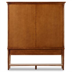 Brook Updated Traditional Aged Light Pine Wood Wide Cabinet|