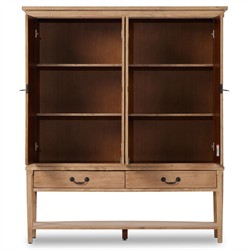Brook Updated Traditional Aged Light Pine Wood Wide Cabinet|