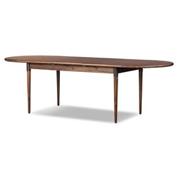 Hayden Modern Classic Brown Acacia Wood Oval Extendable Dining Table - 84-104"|
