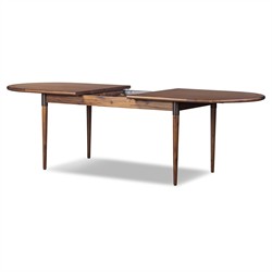 Hayden Modern Classic Brown Acacia Wood Oval Extendable Dining Table - 84-104"|