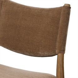 Odelia Modern Classic Brown Velvet Oak Wood Counter Stool|