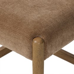 Odelia Modern Classic Brown Velvet Oak Wood Counter Stool|