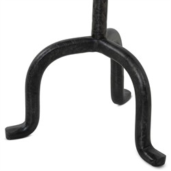 Leyla French Country Veined White Marble Black Iron Drink Table|