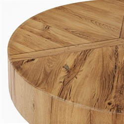 Reese Modern Classic Natural Reclaimed Oak Drum Coffee Table|
