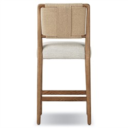 Russ Coastal Beach Beige Performance Natural Oak Counter Stool|