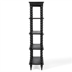 Thomas Updated Traditional Black Wood Spindle Bookcase|