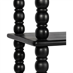 Thomas Updated Traditional Black Wood Spindle Bookcase|