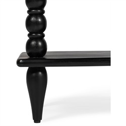 Thomas Updated Traditional Black Wood Spindle Bookcase|