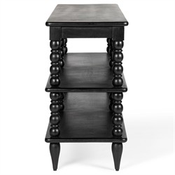 Thomas Updated Traditional Black Wood Spindle Wide Bookcase|