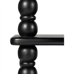 Thomas Updated Traditional Black Wood Spindle Wide Bookcase|