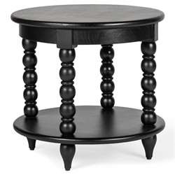 Thomas Updated Traditional Black Wood Spindle End Table|